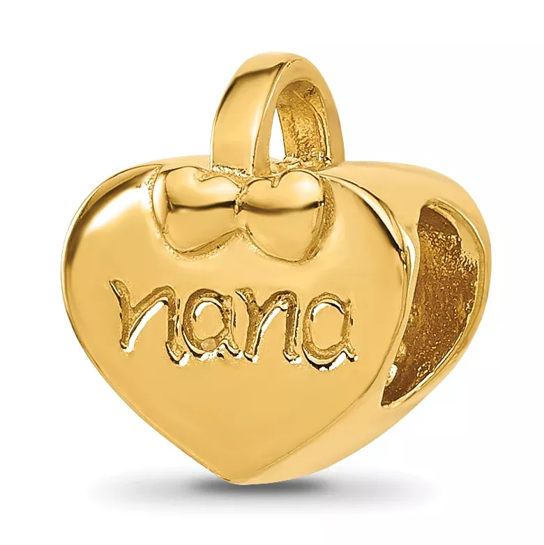 Sterling Silver Reflections Gold-plated Heart Nana Bead