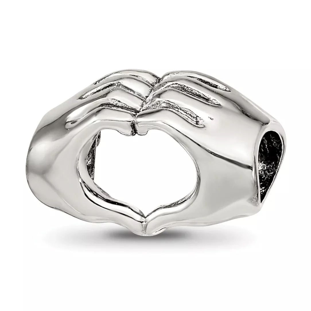 Sterling Silver Reflections Heart Hands Bead
