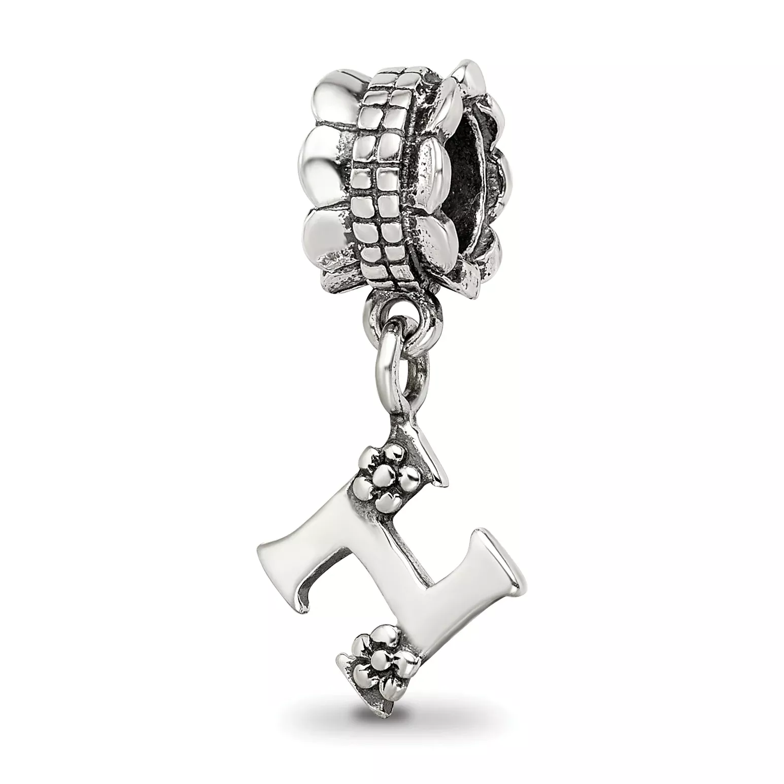 Sterling Silver Reflections Letter H Dangle Bead