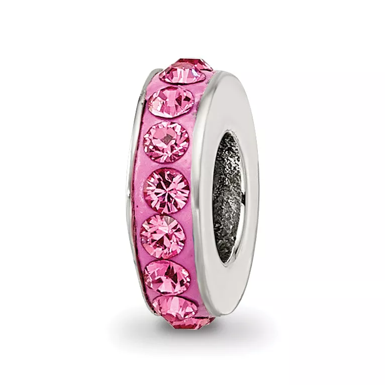 Sterling Silver Reflections Oct Single Row Preciosa Crystal Bead