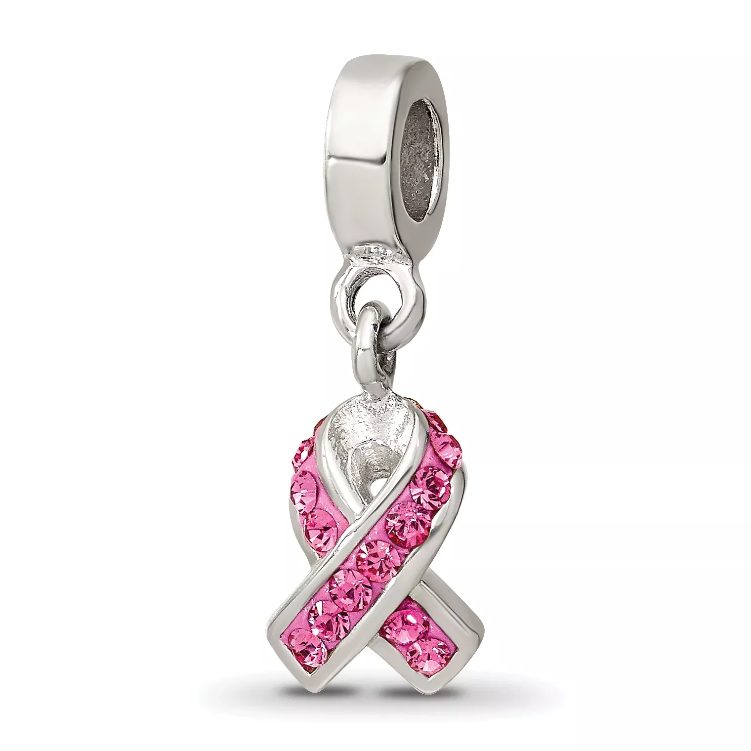 Sterling Silver Reflections Preciosa Crystal Awareness Dangle Bead