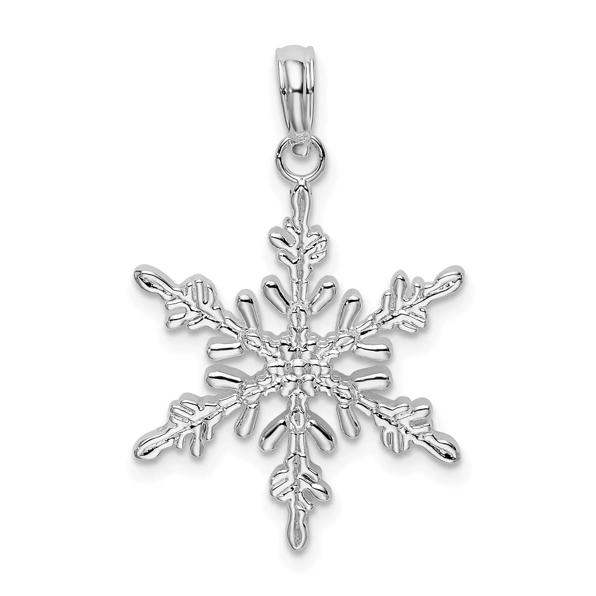 Sterling Silver Snowflake Pendant with Intricate Winter Design for Women