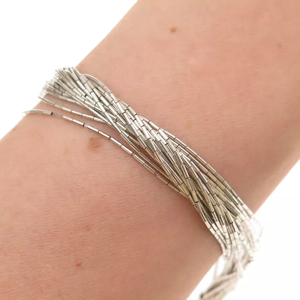 Sunrise Old Pawn 925 Sterling Vintage Multi-Strand Liquid Chain Bracelet 6.75