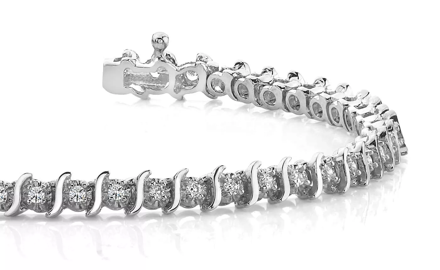 Swirling Illusion Diamond Tennis Bracelet 0.54 Carat Total Weight