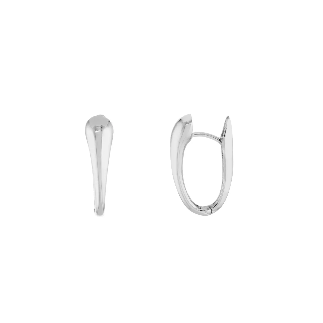 Tapered Oval Huggie Earring