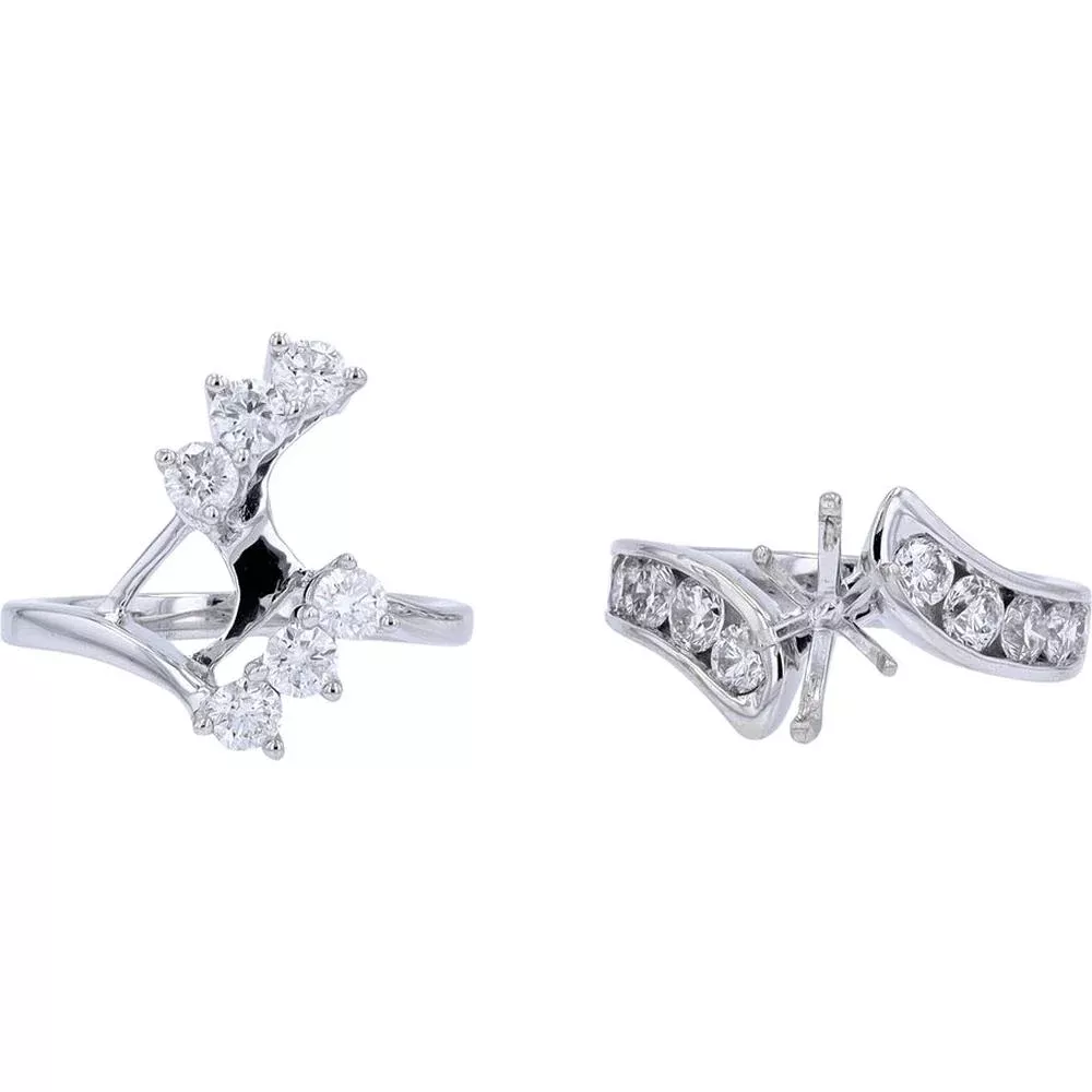 Timeless Love 14K White Gold 2.25 Carat Diamond Semi-Mount Bridal Set