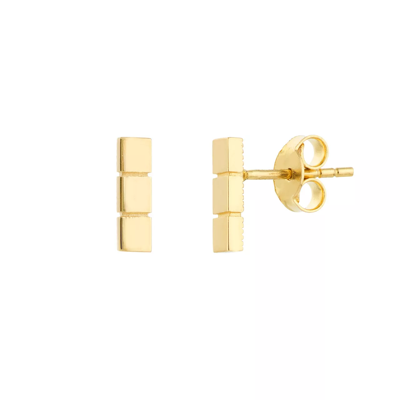 Triple Square Bar Stud Earrings