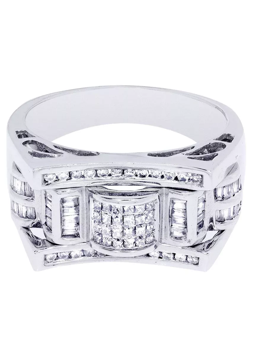 White Gold Mens Diamond Ring| 0.78 Carats| 10.64 Grams