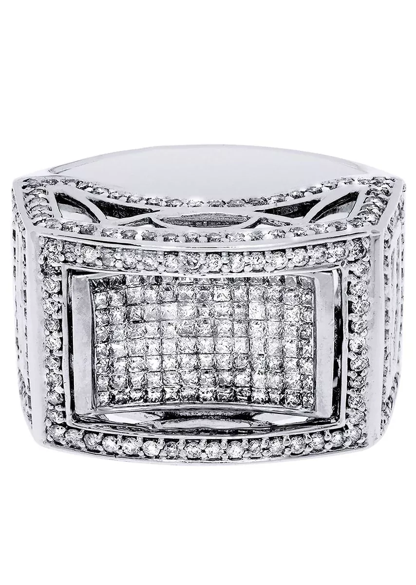White Gold Mens Diamond Ring| 2.42 Carats| 15.75 Grams