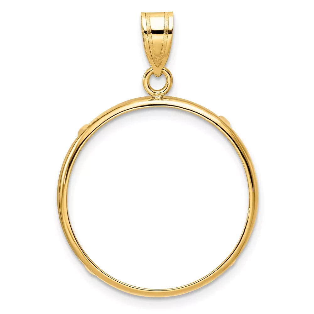 Wideband Distinguished Coin Jewelry 10k Polished 22.0mm Prong Coin Bezel Pendant