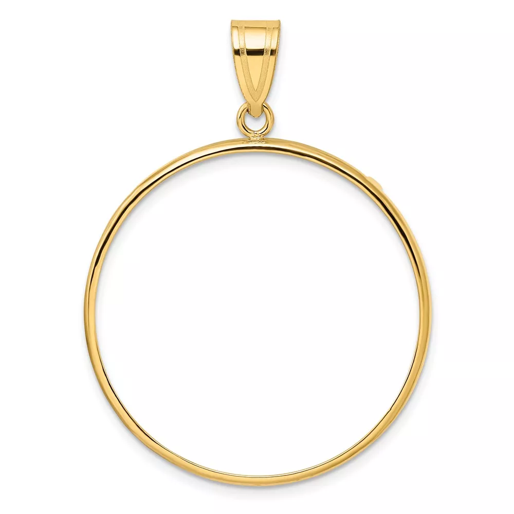 Wideband Distinguished Coin Jewelry 10k Polished 32.0mm Prong Coin Bezel Pendant